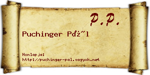 Puchinger Pál névjegykártya